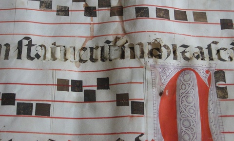 Διάβρωση από μελάνη σιδήρου σε χειρόγραφο από την εκκλησία του Αγίου Φραγκίσκου, Évora, Πορτογαλία.